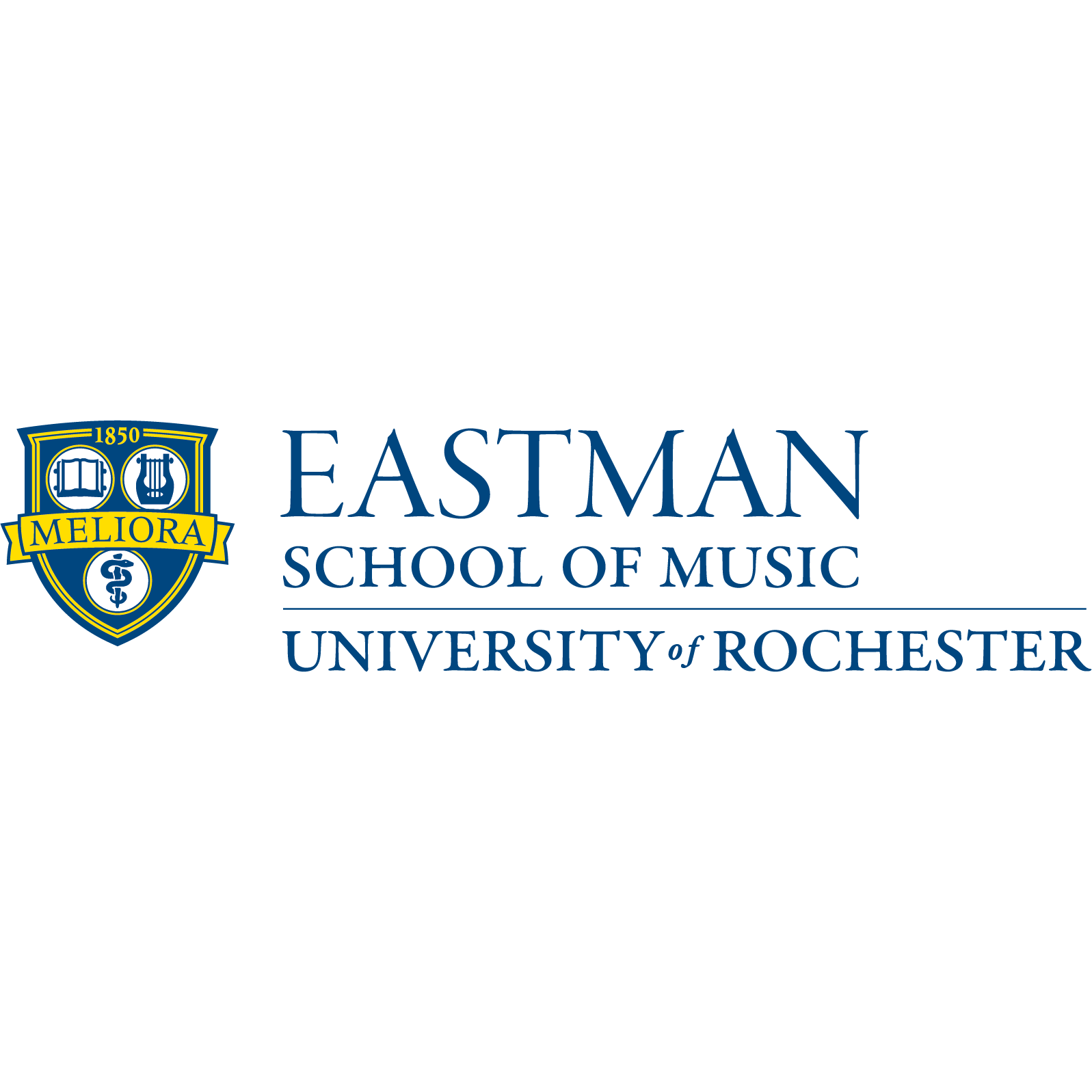 Eastman School of Music logo, featuring the word &ldquo;MELIORA&rdquo; and symbols of music and learning. Represents the University of Rochester's music program.